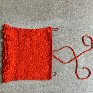 Bright orange tube top